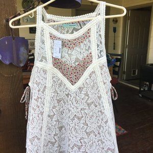 Maurices Large Cream Lace short top